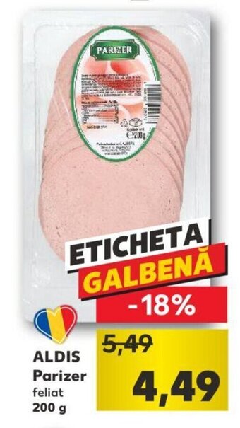 Kaufland ALDIS Parizer feliat 200 g Ofertă