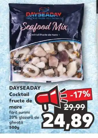Kaufland DAYSEADAY Cocktail fructe de mare fără surimi 20% glazură de gheaţă 500g Ofertă