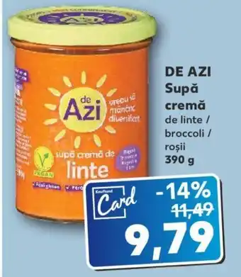 DE AZI Supă cremă de linte / broccoli / roşii 390g