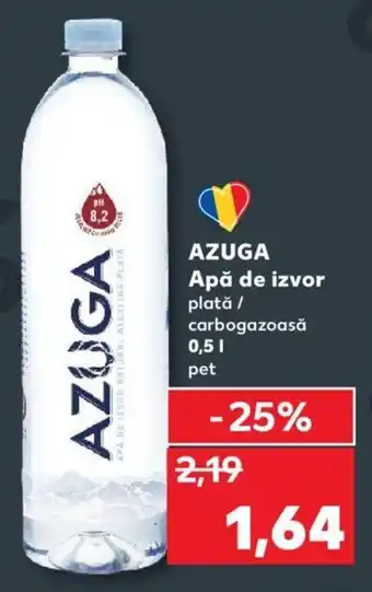 Kaufland AZUGA Apă de izvor plată / carbogazoasă 0.5l Ofertă