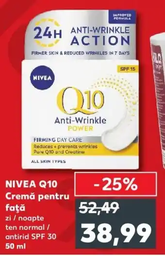 Kaufland NIVEA Q10 Cremă pentru faţă zi / noapte ten normal / antirid SPF 30 50 ml Ofertă