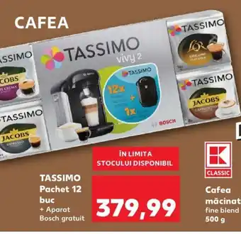 Kaufland TASSIMO Pachet 12 buc + Aparat Bosch gratuit Ofertă