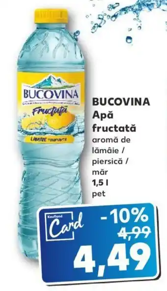 Kaufland BUCOVINA Apă fructată aromă de lămâie / piersică / măr 1,5 l Ofertă