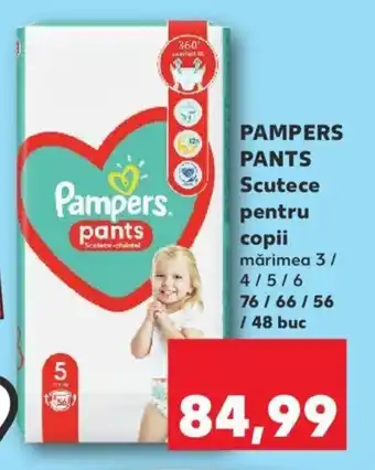 Kaufland PAMPERS PANTS Scutece pentru copii mărimea 3/ 4/5/6 76 / 66/56 / 48 buc Ofertă