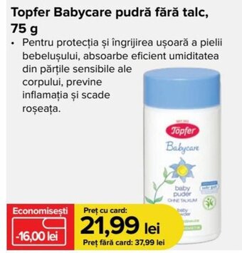Dr.Max Topfer Babycare pudră fără talc, 75 g Ofertă