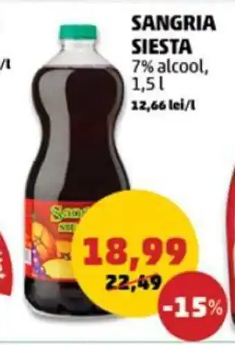 SANGRIA SIESTA 7% alcool, 1.5L