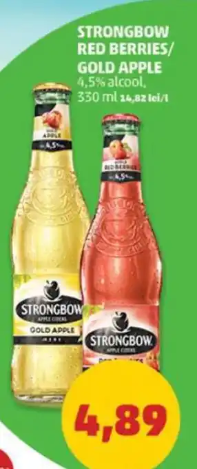 STRONGBOW RED BERRIES/ GOLD APPLE 4,5% alcool, 330 ml 14,82 lei/l