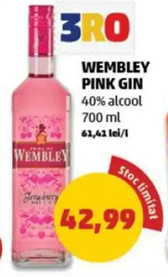 Penny WEMBLEY PINK GIN 40% alcool 700 ml 61,41 lei/l Ofertă