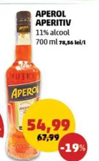 APEROL APERITIV 11% alcool 700 ml 78,56 lei/l