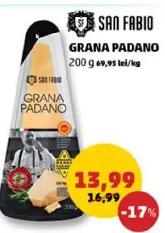 Penny SAN FABIO GRANA PADANO 200 g 69,95 lei/kg Ofertă