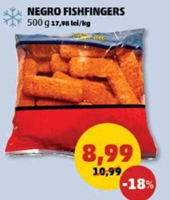 Penny NEGRO FISHFINGERS 500 g 17,98 lei/kg Ofertă
