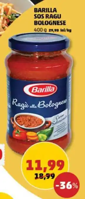 Penny BARILLA SOS RAGU BOLOGNESE 400 g 29,98 lei/kg Ofertă