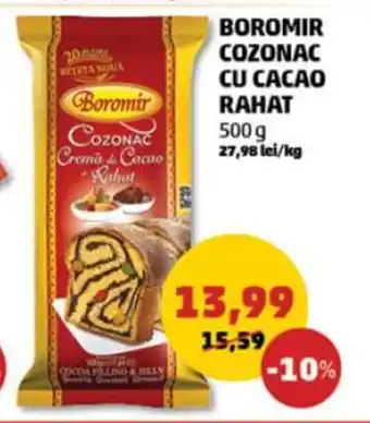 Penny Boromir COZONAC DU CACAO RAHAT 500 g 27,98 lei/kg Ofertă