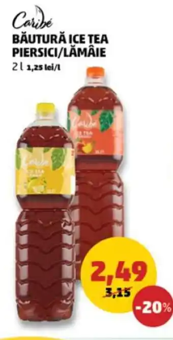 Caribe BĂUTURĂ ICE TEA PIERSICI/LĂMÂIE 211,25 lei/l