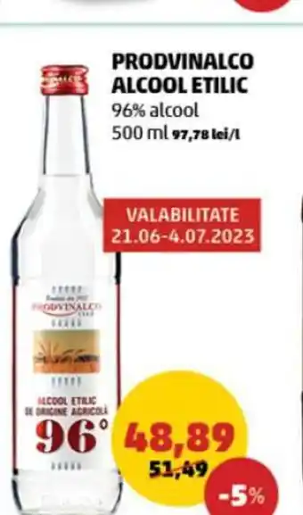 PRODVINALCO ALCOOL ETILIC 96% alcool 500 ml 97,78 lei/l