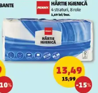 Penny PENNY HÂRTIE IGIENICĂ 4 straturi, 8 role 1,69 lei/buc. Ofertă