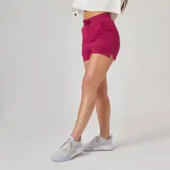 Pantalon scurt 520 fitness bumbac slim mov damă