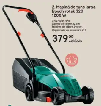 Brico Depôt Maşină de tuns iarba Bosch rotak 320 1200W Ofertă