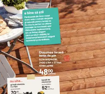 Brico Depôt Duşumea terasă lemn de pin 2400x144x27mm Ofertă