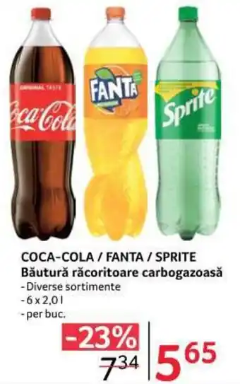 Selgros COCA-COLA / FANTA / SPRITE Băutură răcoritoare carbogazoasă 6x2,0l Ofertă