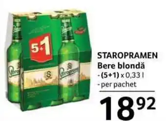Selgros STAROPRAMEN Bere blondă (5+1)x0,33l Ofertă