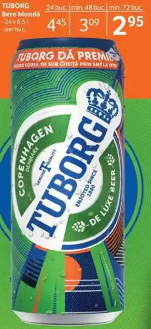 Selgros TUBORG Bere blondă 24x0,5l per buc. Ofertă