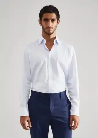 Cămașă de costum slim fit din bumbac cu dungi