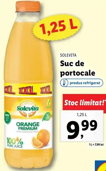 Lidl SOLEVITA Suc de portocale 1.25l Ofertă