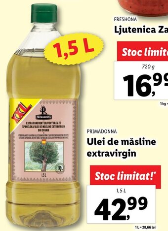 Lidl PRIMADONNA Ulei de măsline extravirgin 1.5l Ofertă