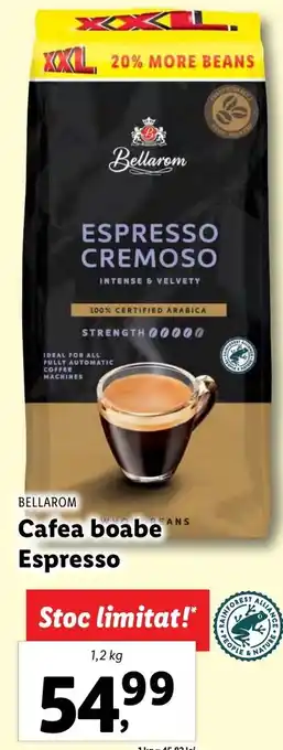 Lidl Bellarom Cafea boabe Espresso 1.2kg Ofertă