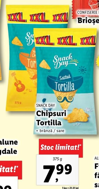 Lidl SNACK DAY Chipsuri Tortilla 375g Ofertă