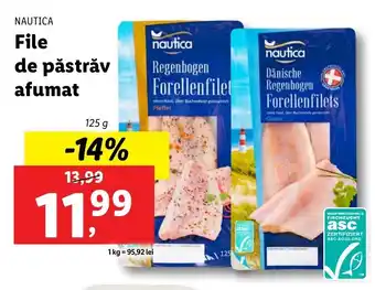 Lidl NAUTICA File de păstrăv afumat 125g Ofertă