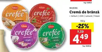 Lidl Milbona Cremă de brânză 150g Ofertă
