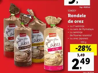 Lidl SONDEY Rondele de orez 120g Ofertă