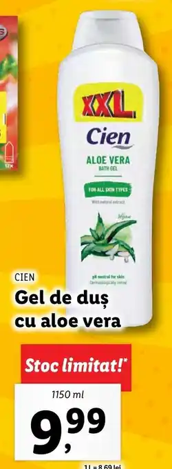 Lidl CIEN Gel de duş cu aloe vera 1150ml Ofertă