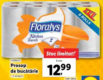 Lidl FLORALYS Prosop de bucătărie 8 role Ofertă
