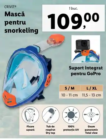 CRIVIT Mască pentru snorkeling 1 buc.