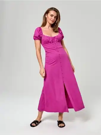 Rochie midi cu mâneci bufante