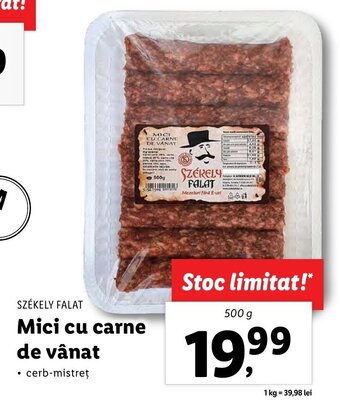 Lidl SZÉKELY FALAT Mici cu carne de vânat 500g Ofertă