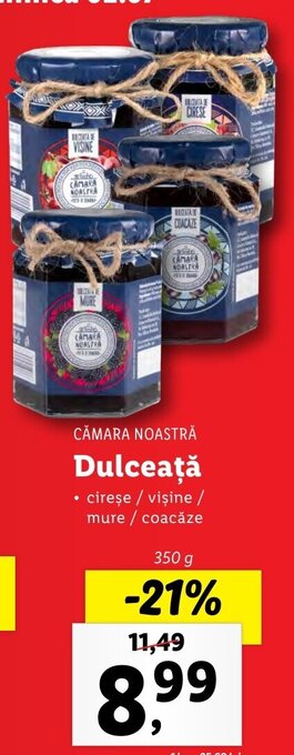 Lidl CĂMARA NOASTRĂ Dulceață 350g Ofertă