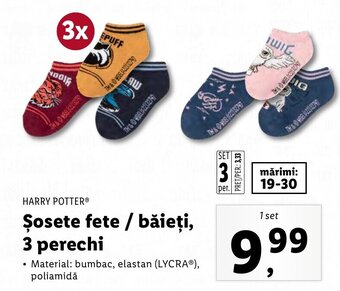 Lidl HARRY POTTER Șosete fete / băieți, 3 perechi 1 set Ofertă