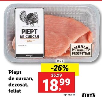 Lidl Piept de curcan, dezosat, feliat 450g Ofertă