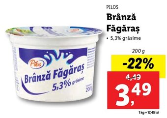 Lidl PILOS Brânză Făgăraş 200g Ofertă