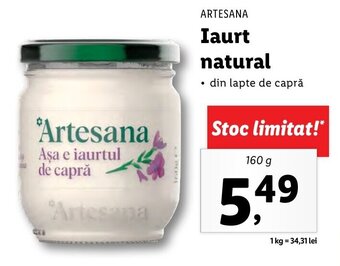 ARTESANA Iaurt natural 160g
