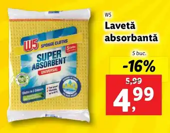 Lidl W5 Lavetă absorbantă 5 buc. Ofertă