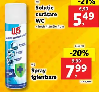 Lidl W5 Spray igienizare 400ml Ofertă