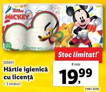 Lidl DISNEY Hârtie igienică cu licenţă 8 role Ofertă
