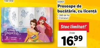 Lidl DISNEY Prosoape de bucătărie, cu licenţă 3 role Ofertă
