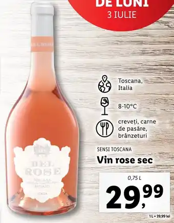 Lidl SENSI TOSCANA Vin rose sec 0.75l Ofertă