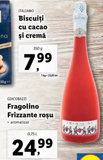 Lidl GIACOBAZZI Fragolino Frizzante roşu 0.75l Ofertă